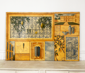 Villa italienne Rome - Tableau grand format d'inspiration méditerranéenne de l'artiste peintre et architecte Eric Peyret