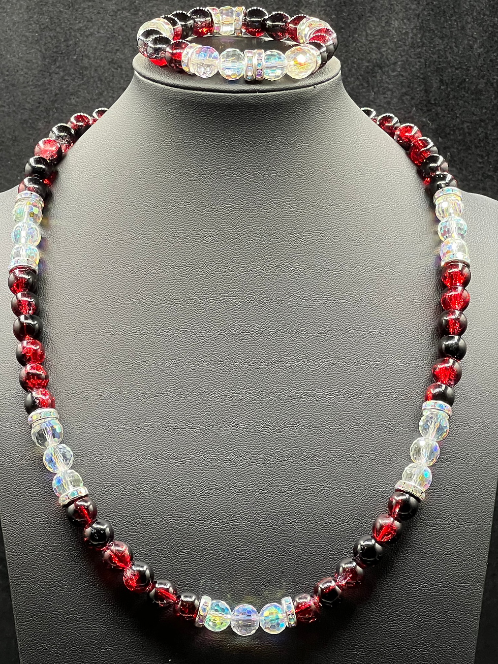 Thumbnail: Cracked Cranberry Necklace Set