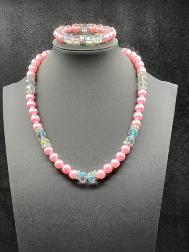 Pink Pearl Necklace Set | The Oasis Gems