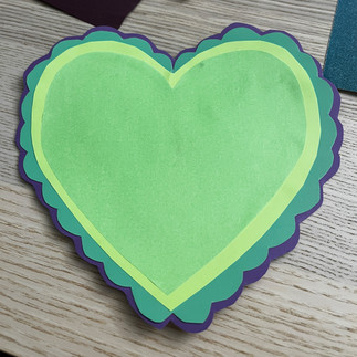 Four layers of hearts, using the top layer as the base.