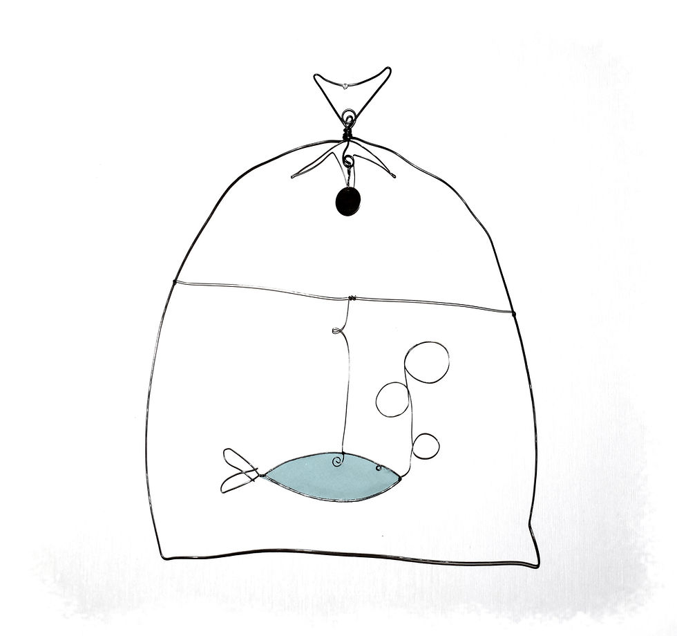 Miniature : Poisson dans son sac / deux versions et couleurs au choix