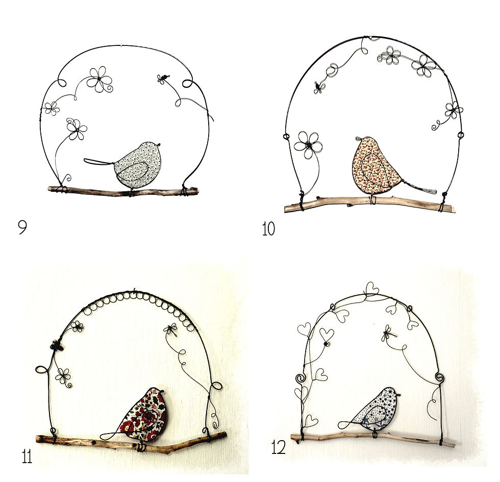 Miniature : Oiseau couleur sur une branche - différents modèles et couleur au choix