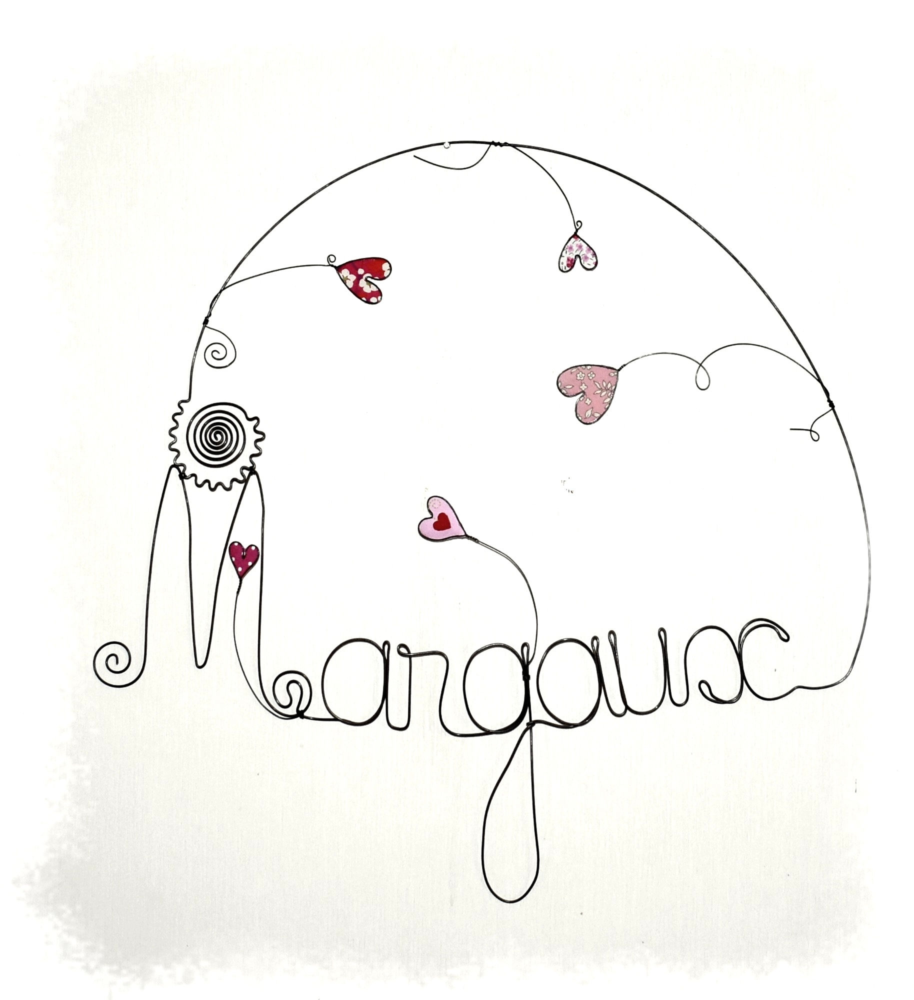 Prénom Couleur coeur, coeur coeur...!  en fil de fer