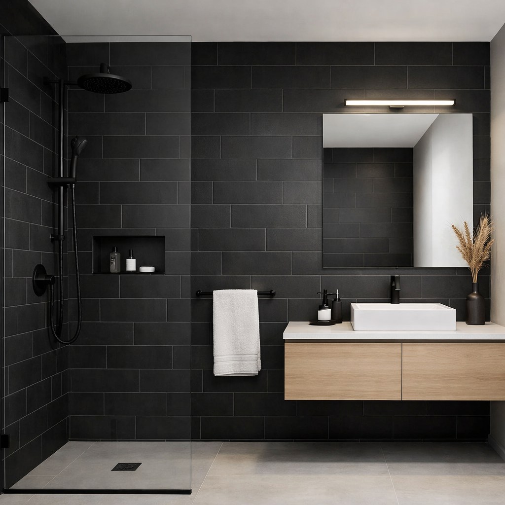 Staggered brick bond — bathroom design inspiration