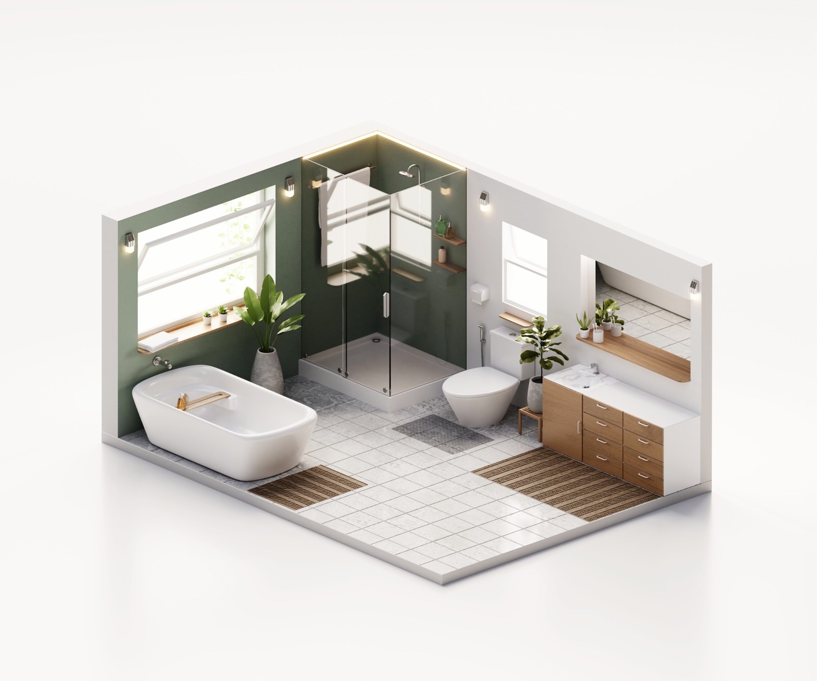 Bathroom layout & storage