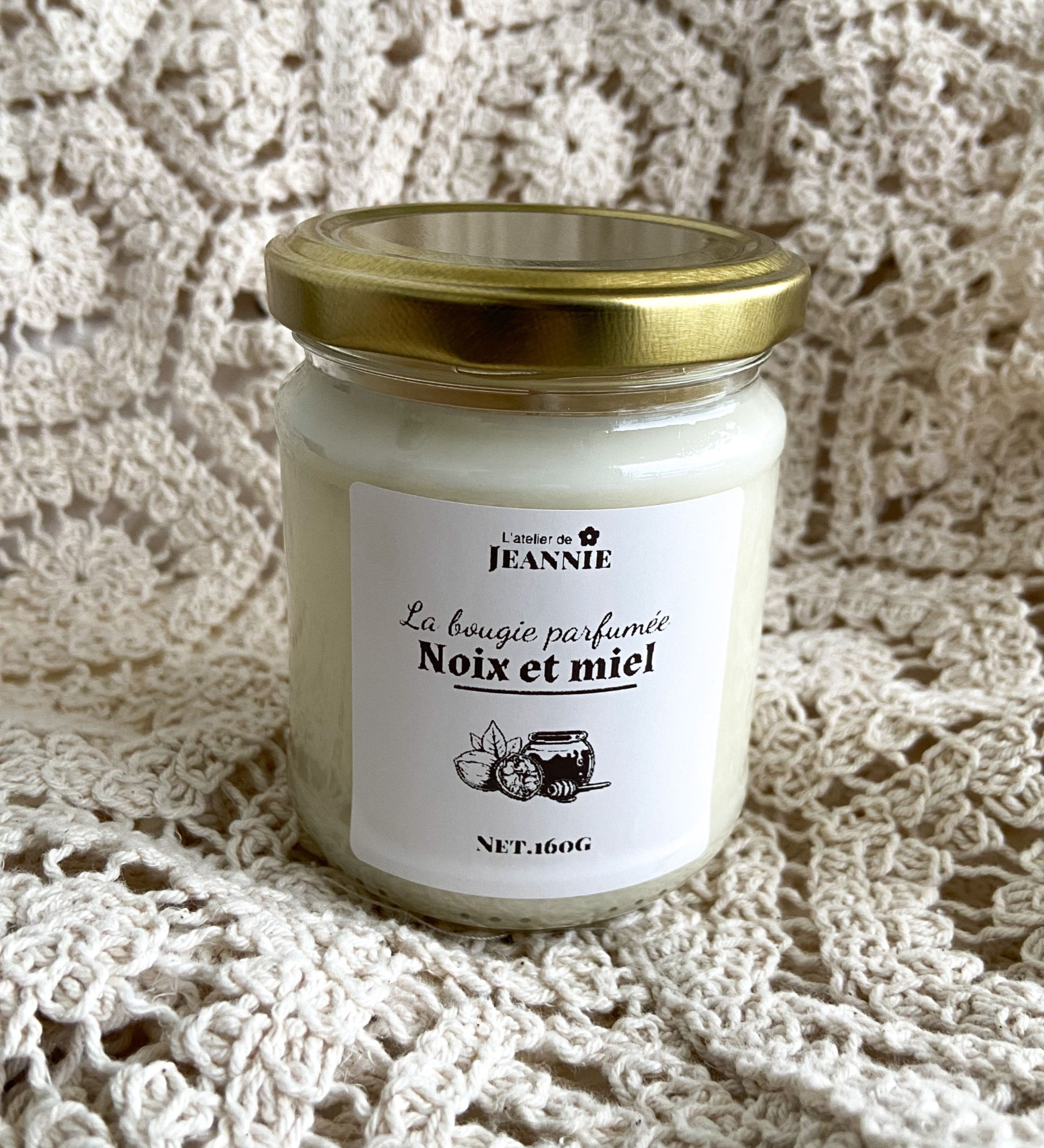 Bougie parfumée senteur Noix et miel