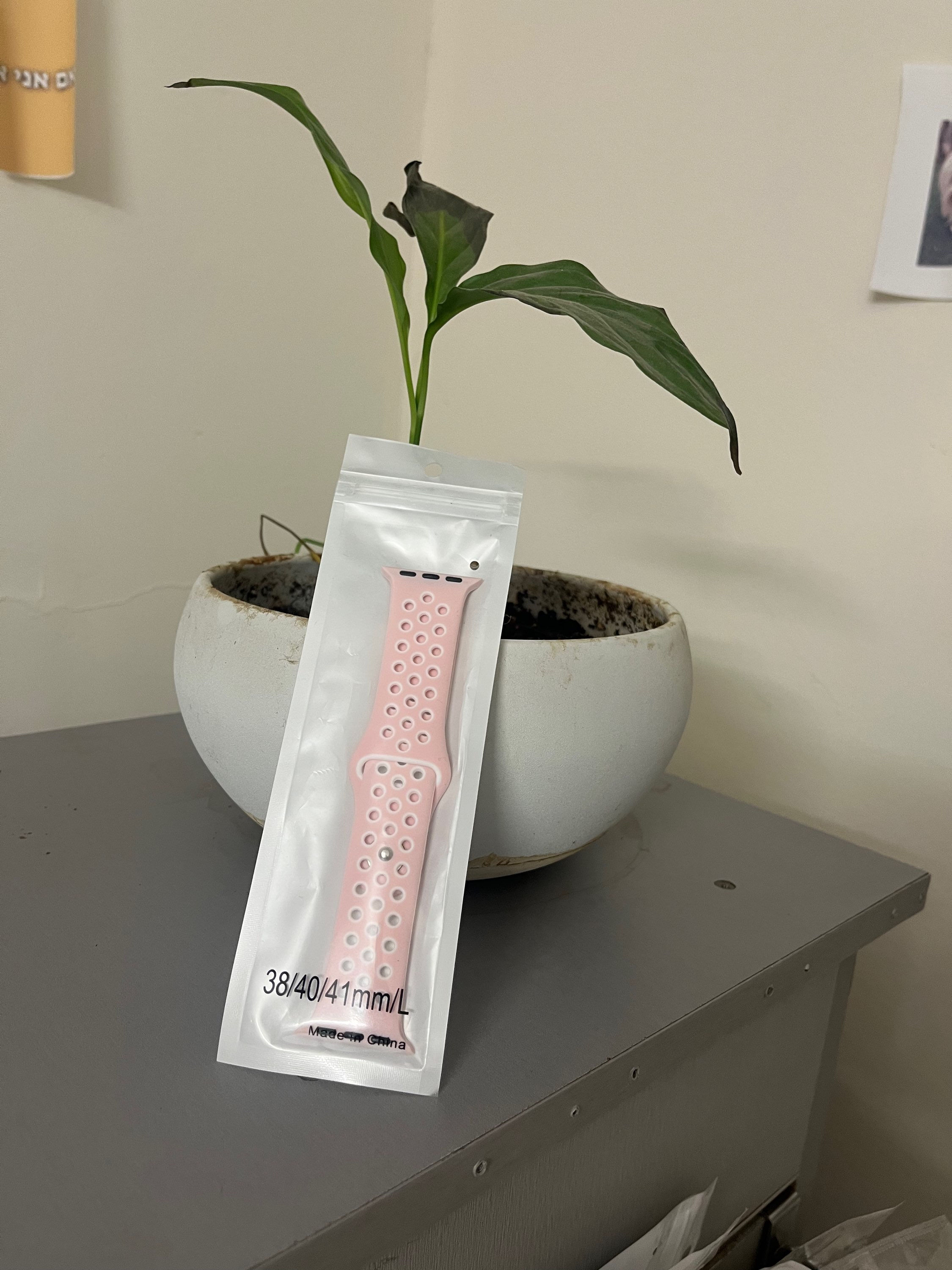 רצועת אפל ווטש ורוד לבן נייק 38/40/41mm/L