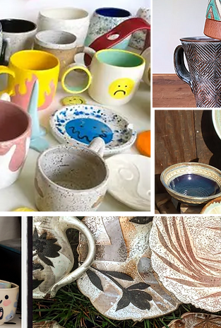 .hand crated  ceramic , mugs, cups , bowls , wall hanging plates
