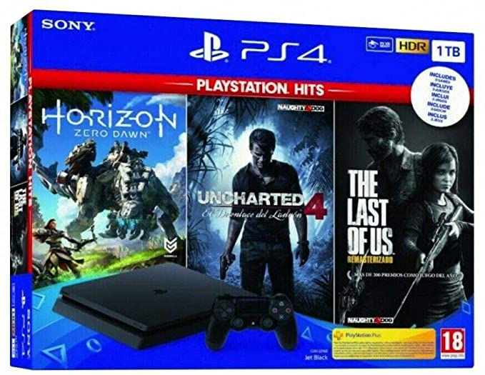 Playstation 4 1 TB + Horizon Zero Dawn + The Last Of Us + Uncharted 4