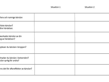 Formulär med frågor att fylla i.
