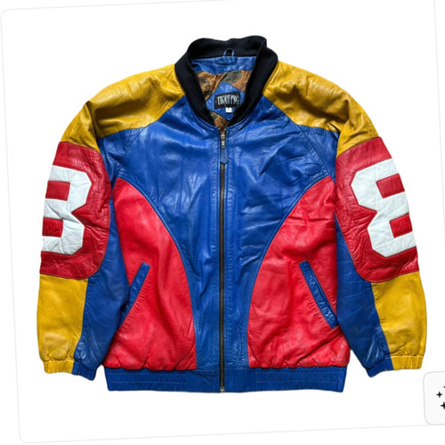 Vinatge 90s 8 ball leather bomber jacket | Chillie London