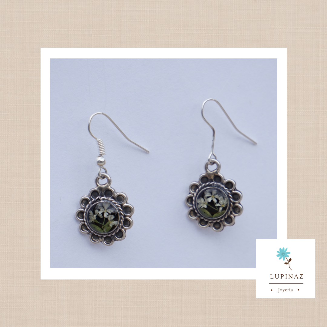 Arete redondo chimal colgar en plata