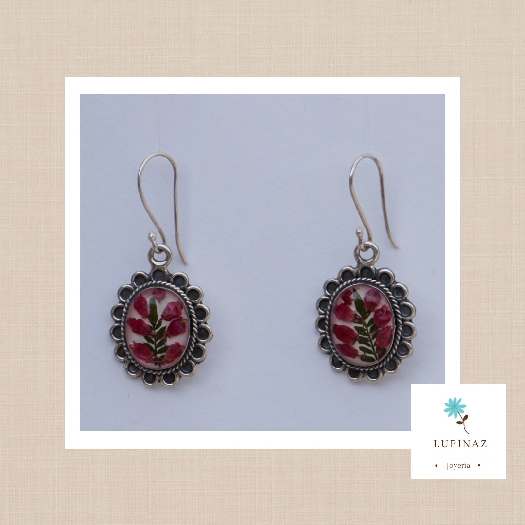 Arete óvalo chimal colgar en plata