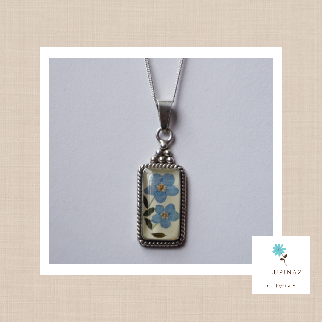 Dije rectángulo torzal en plata