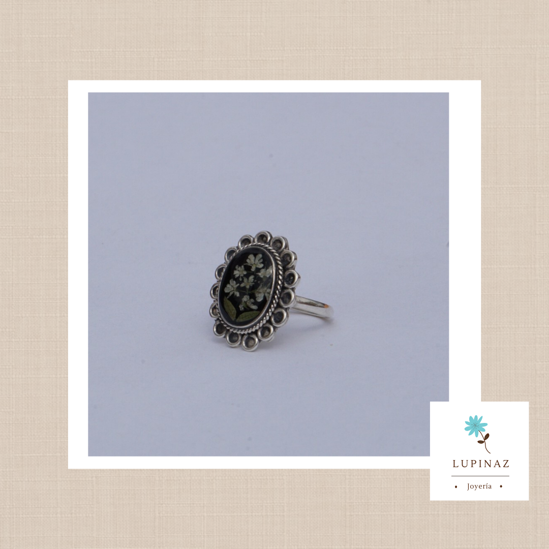 Anillo óvalo chimal en plata