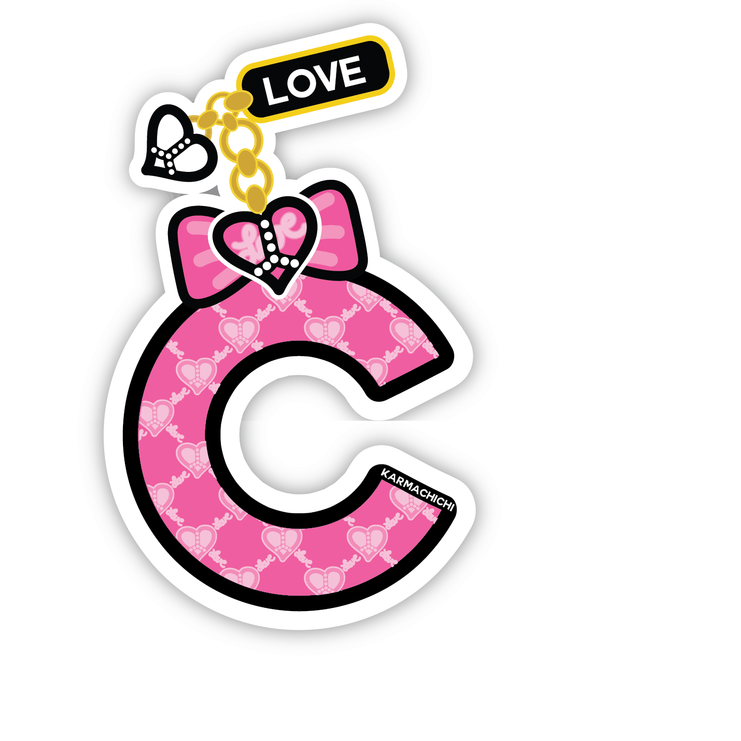 letter C digital sticker initial gif by Karmachichi tween brand