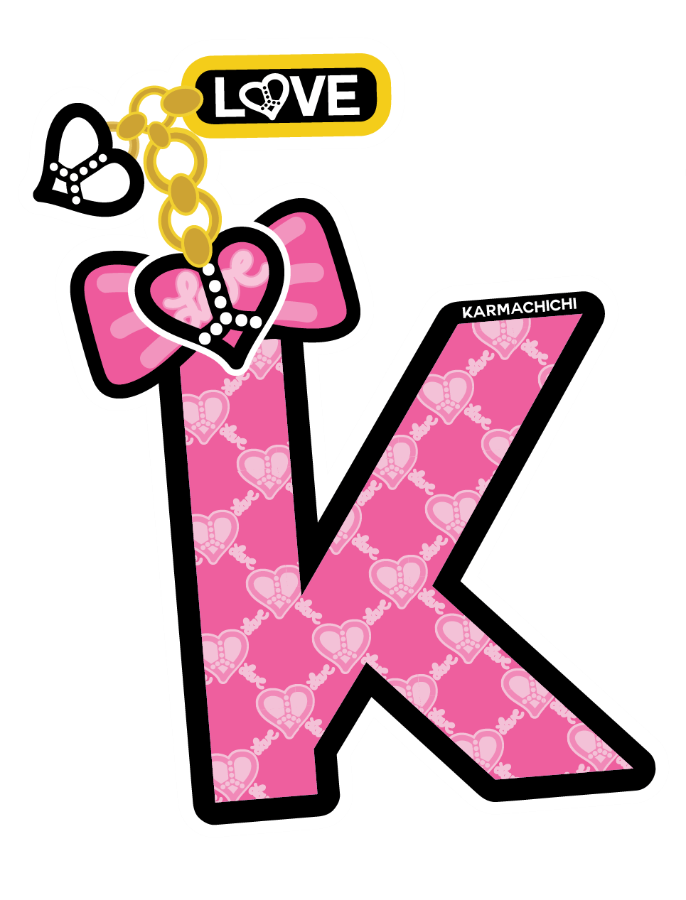 pink letter K gif digital motif by Karmachichi Bestie Brand