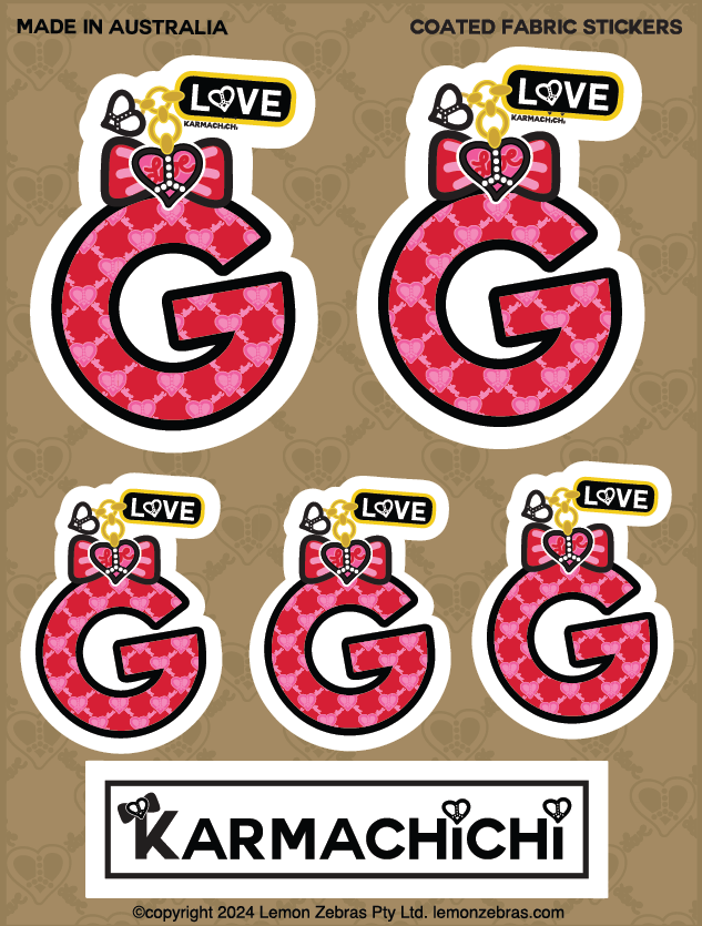 Thumbnail: MINI Letter Stickers -  LOVE  Charms - Pink Red