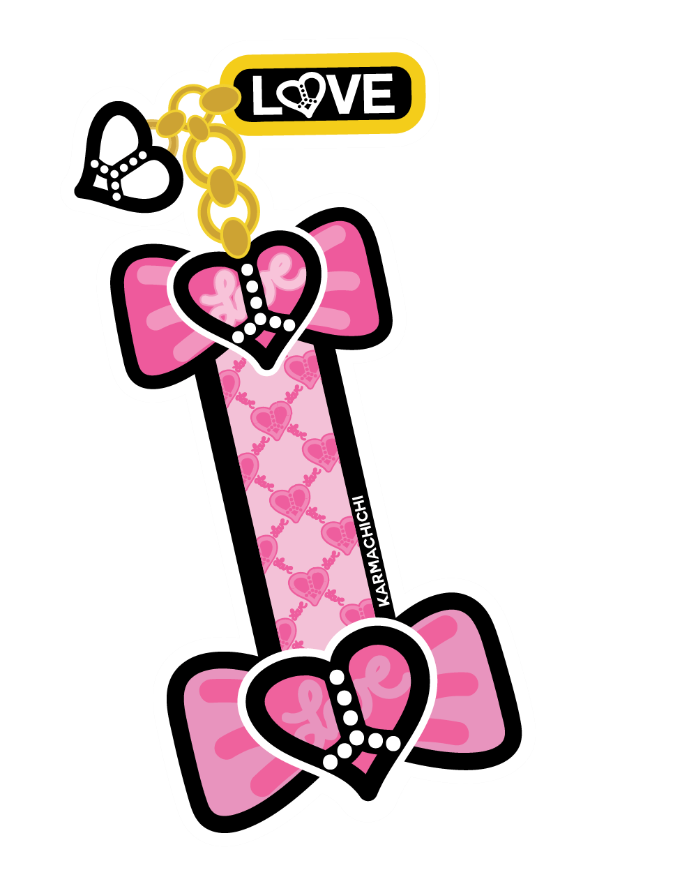 letter i digital gif flashing pink patterned bow charm