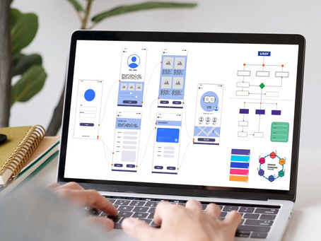 web designer working a wireframe