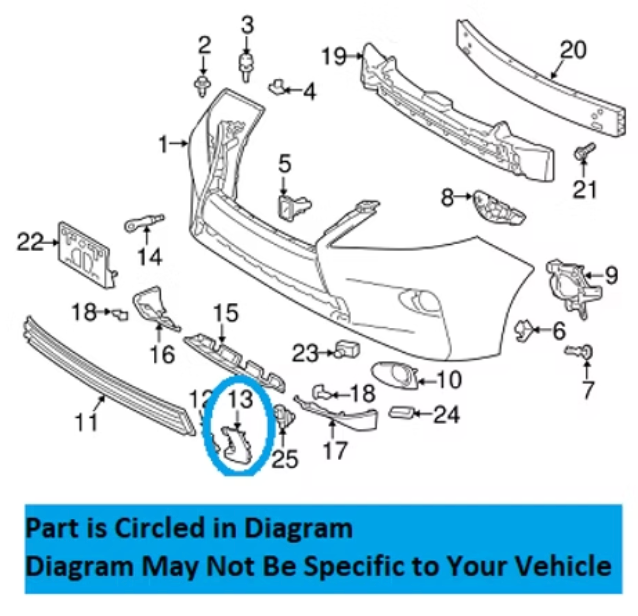 Lexus RX front tow hook cover