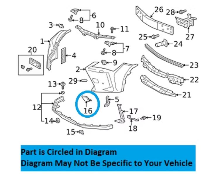 Lexus UX front tow hook cover