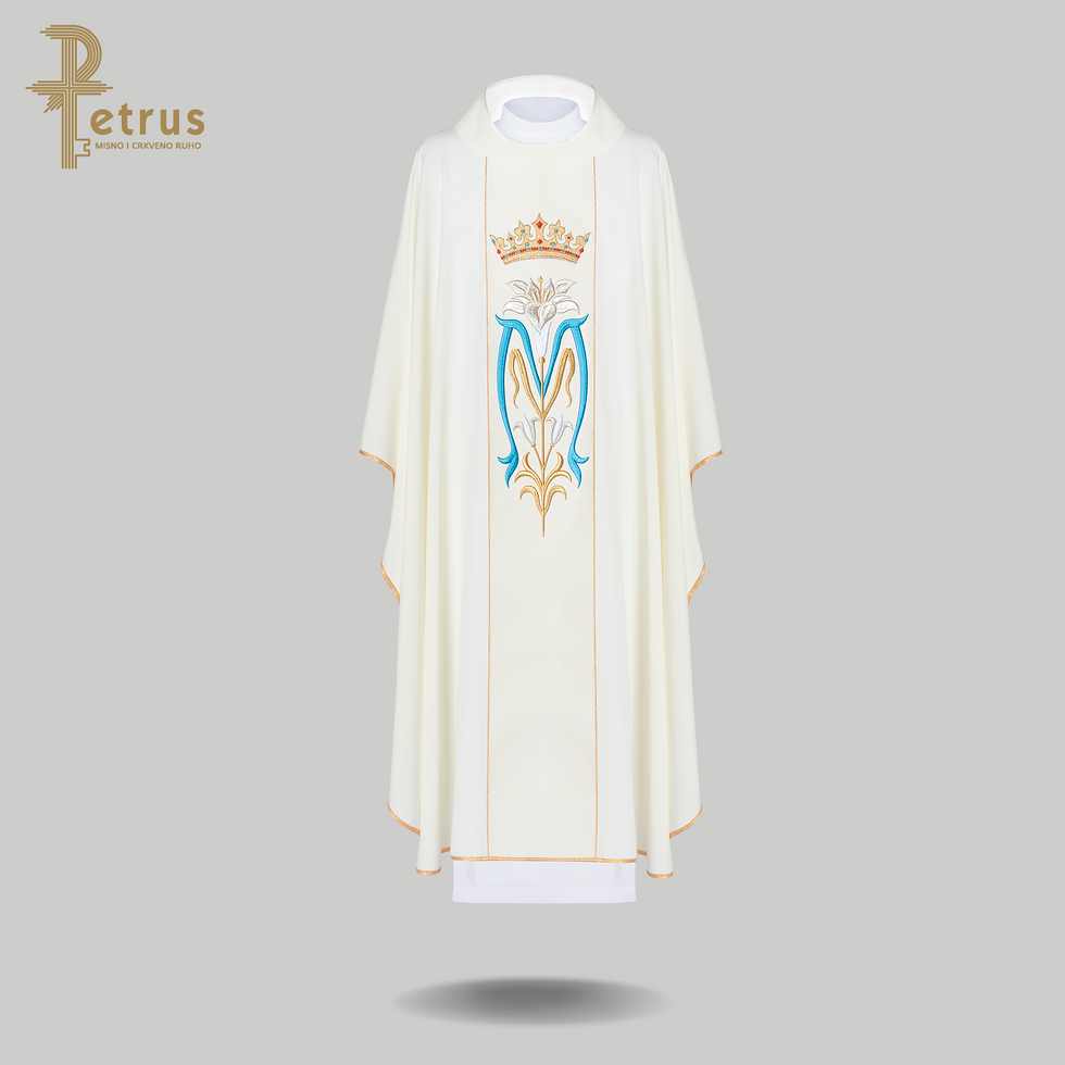 Minijatura: Liturgijska misnica s izvezenom krunom Djevice Marije