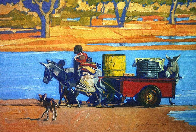 Woman-and-Donkey-Fetching-Water
