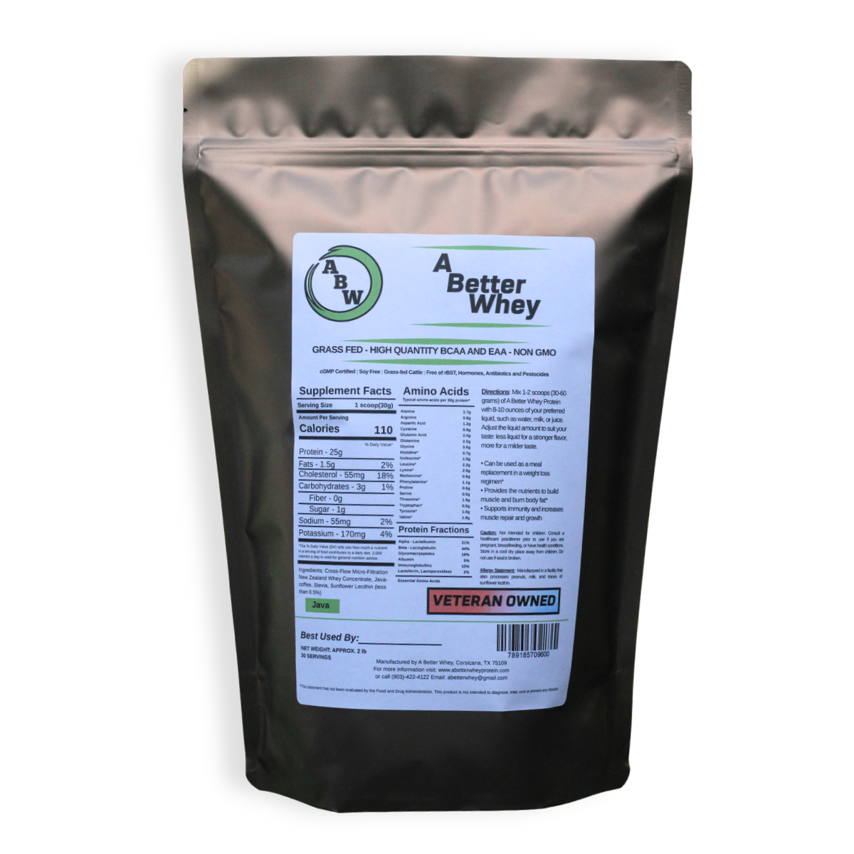 Java Whey Protein Powder – Real Organic Coffee | A Better Whey