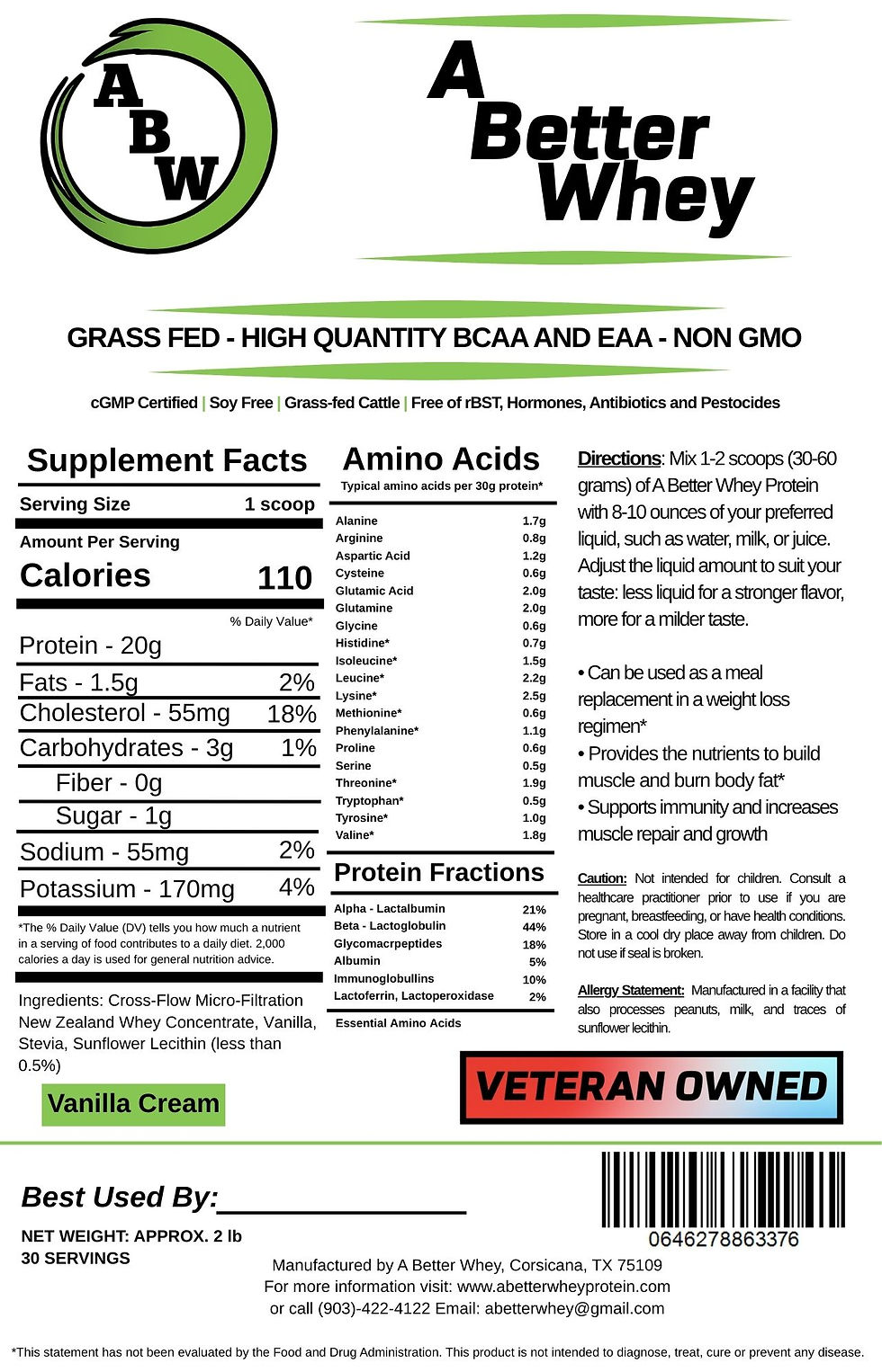 Thumbnail: Vanilla Cream Grass-Fed Whey Protein Powder – Organic New Zealand