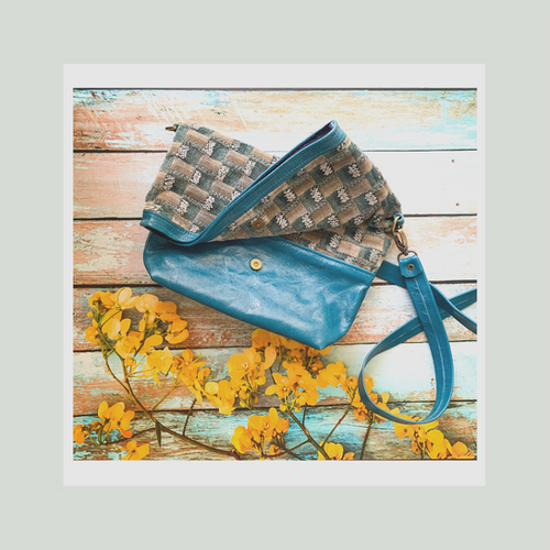 Blue Fold-Over Medium Clutch | LIKA MIA Women's Bag
