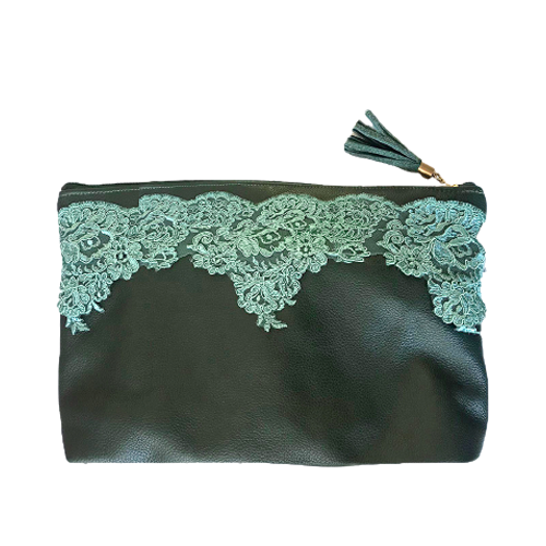 Bottle Green Zipper Clutch LIKA MIA Women's Bag