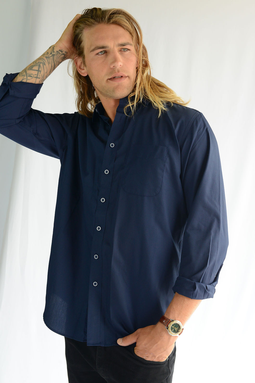 Miniatura: DENVER LONG SLEEVE SHIRT - NAVY