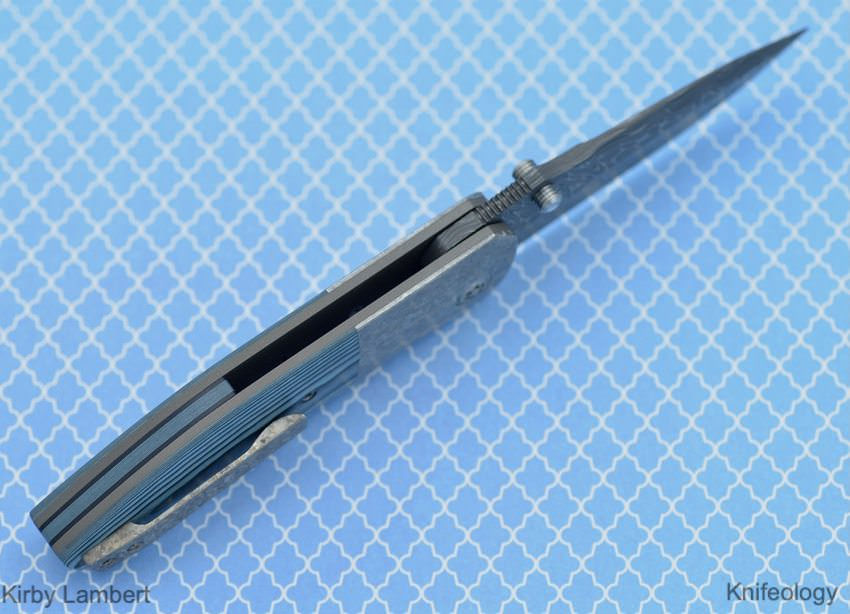 Thumbnail: Kirby Lambert - Ghost (Damascus, Crystal Ti, Black/Blue CarboQuartz)