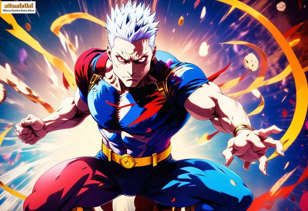 Thumbnail: Powerful superhero, eComicUni, dynamic pose