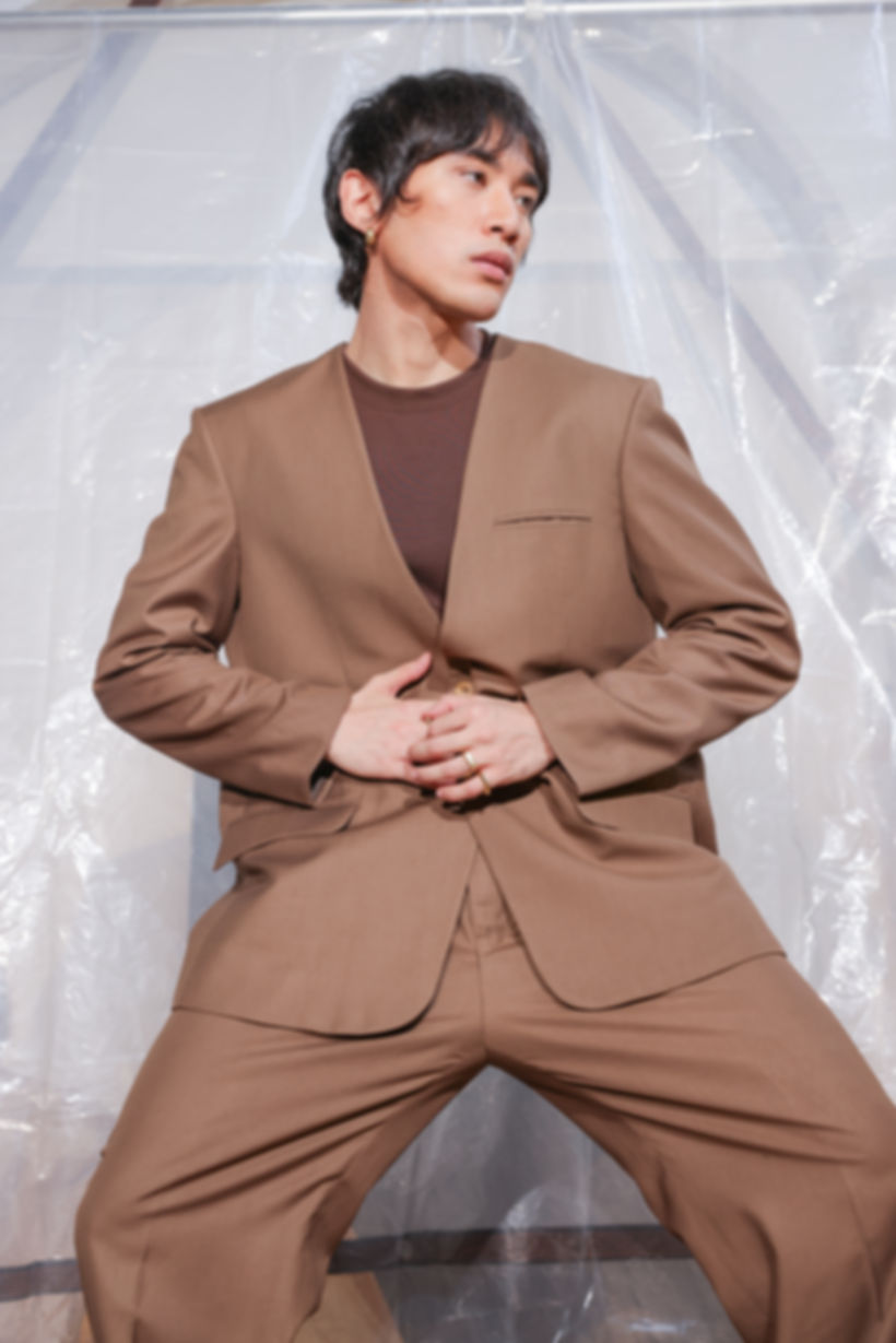 ROJAS  Men’s Oversized No Lapel Suit Jacket