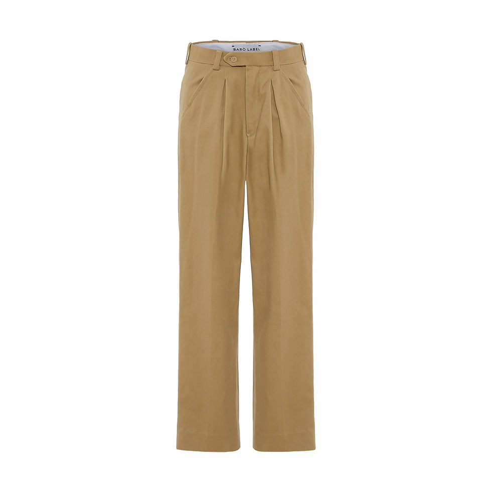 Thumbnail: Men's Twill Blend Relaxed Fit Trousers
