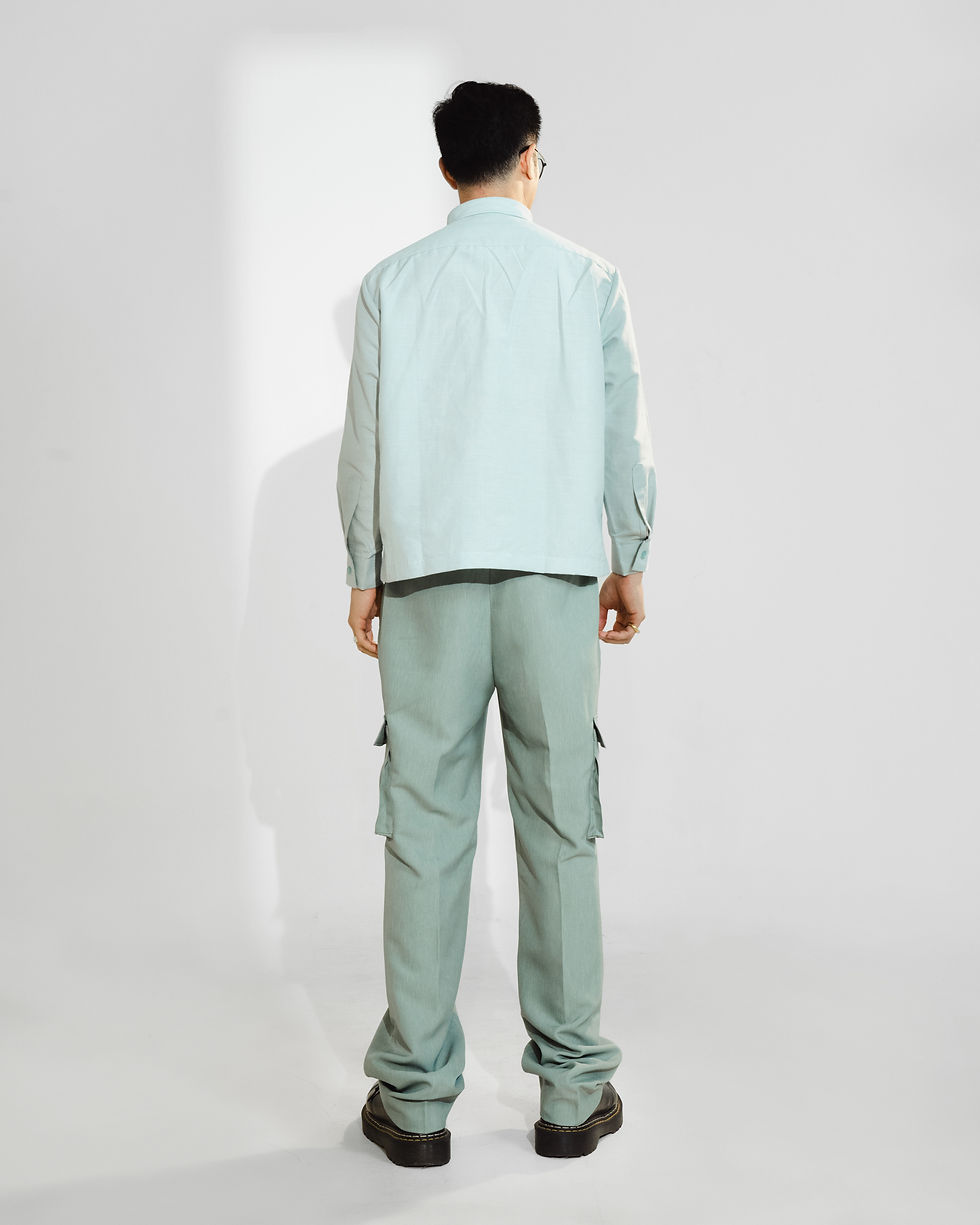 Thumbnail: Men's Oversized Semi-cropped Long Sleeve Shirt