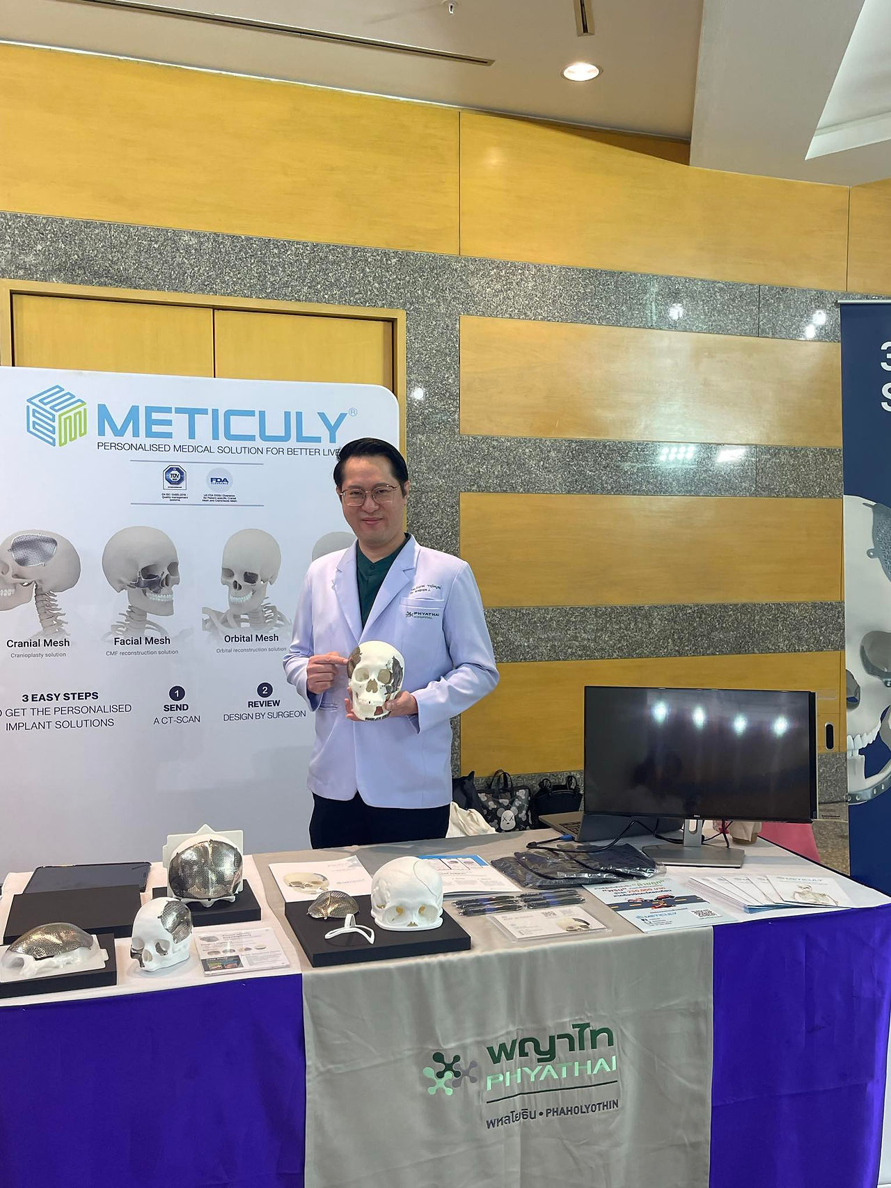 Meticuly supports stroke awareness at phyathai hospital showcasing cranial mesh