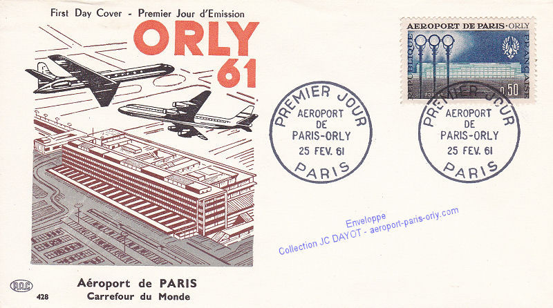 1961-02-25 - enveloppe 1er j orly sud v6 mini