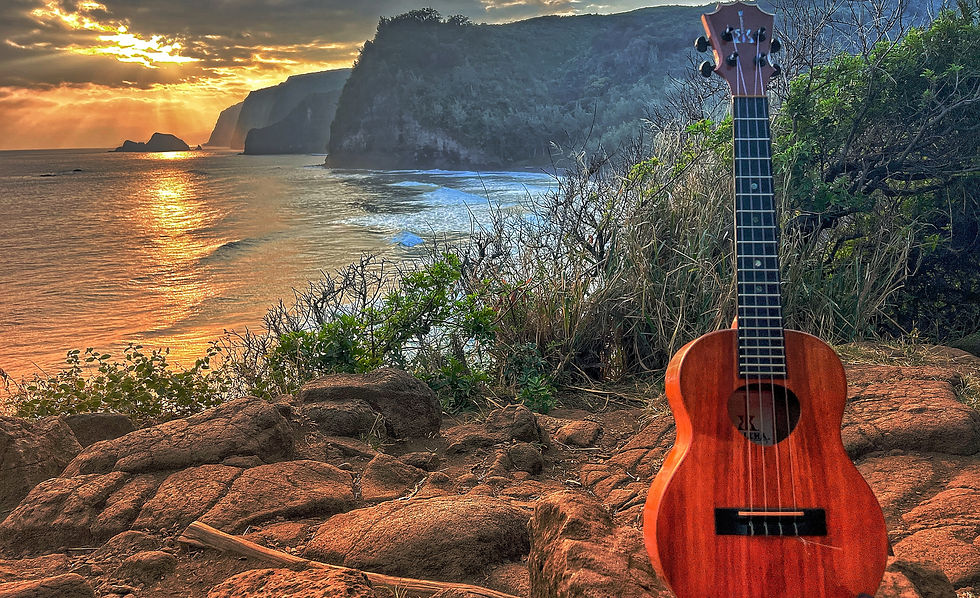 "Ukulele Lessons in Kailua Kona," "Guitar Instruction on the Big Island," "Bass Guitar Classes in Hawaii," "Live Music Perfor