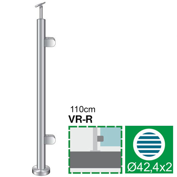 Miniatura: Montante in acciaio inox AISI 304, VK-straight, per ringhiere