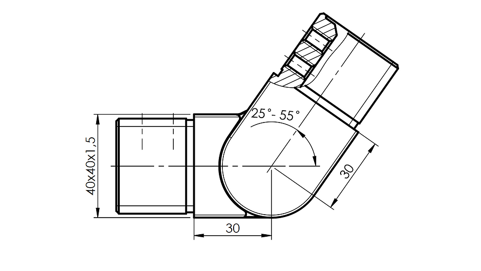 Miniatura: Angolo flush per ringhiera in vetro - AISI 316