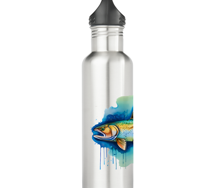 Start your day off right with this beautifully designed bottle featuring a watercolor trout or salmon. The intricate patterns and soft gradients in green, blue, and brown capture the essence of this fish’s natural beauty. The perfect companion for any outdoor adventure or morning hydration routine. Ideal for anglers or nature lovers who appreciate functional art.
Stay refreshed and inspired with our Watercolor Series: Fish, a beautiful collection of bottles that captures the fluid elegance of watercolor art. Each bottle features vibrant, hand-painted fish designs, enhanced by soft gradients and abstract splashes, creating a tranquil yet striking visual. Perfect for nature and art enthusiasts, this bottle not only keeps your drinks cool but also adds an artistic touch to your daily routine. Whether you're at the gym, work, or on the go, the Watercolor Series bottle brings a splash of creativity and serenity to your hydration experience.