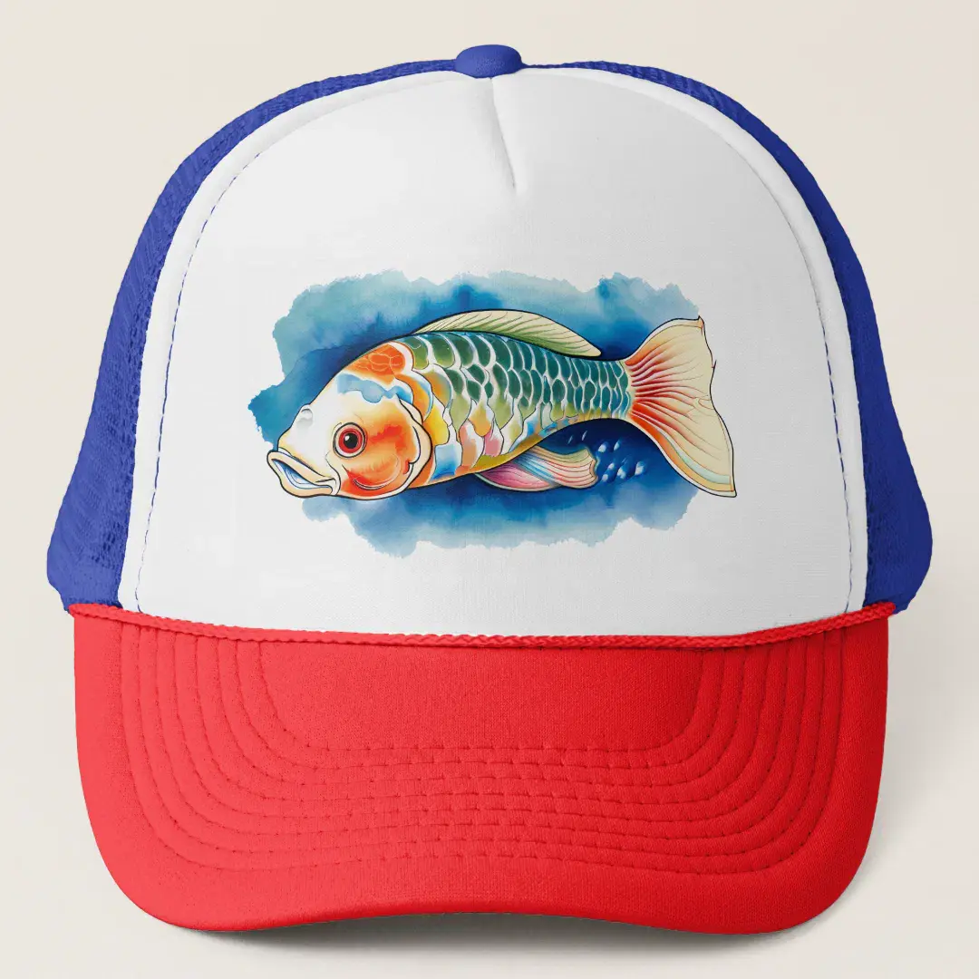 Watercolor Series: Koi Fish Trucker Hat