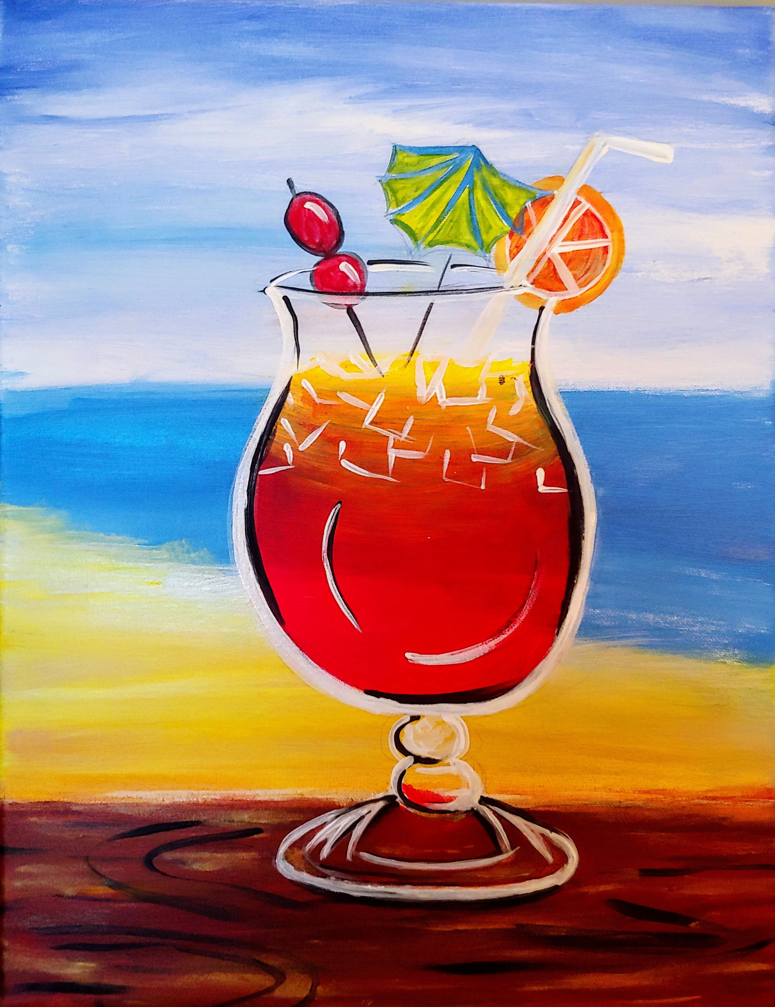 Sip, Sun, and Sand-14"x18"