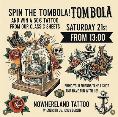 Spin the tombola! at Nowhereland Tattoo