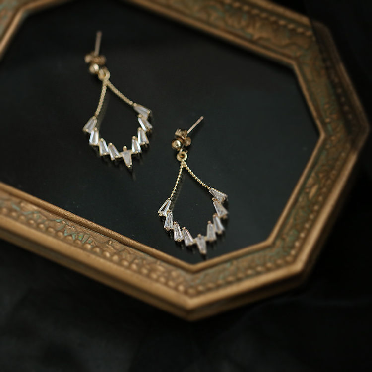 Thumbnail: 14K Dainty Stud Earrings, Delicate Celestial Stud Earrings