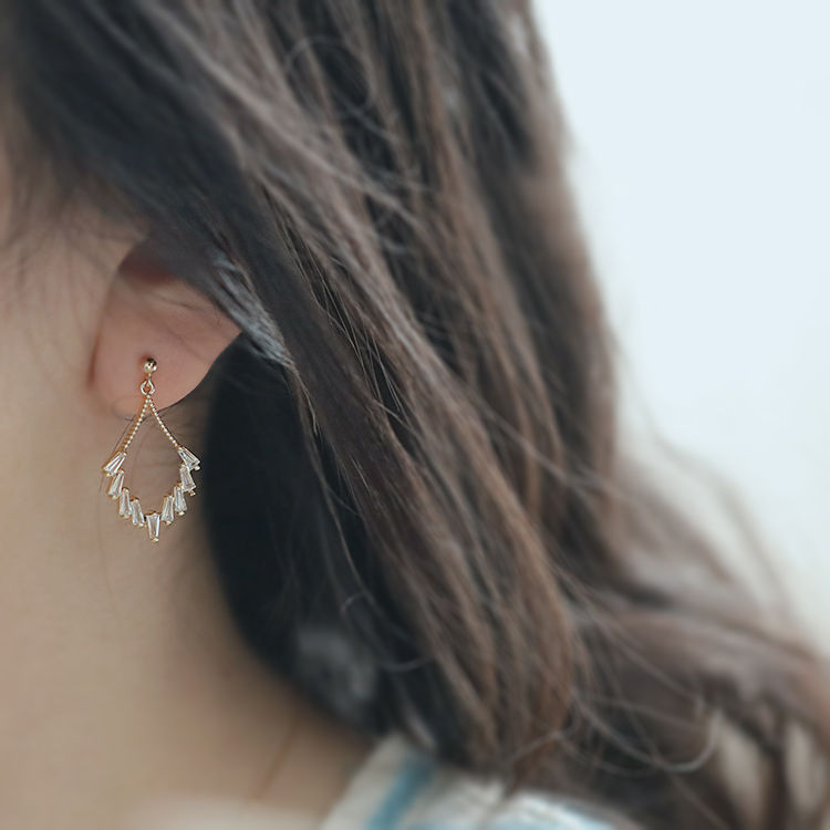 Thumbnail: 14K Dainty Stud Earrings, Delicate Celestial Stud Earrings