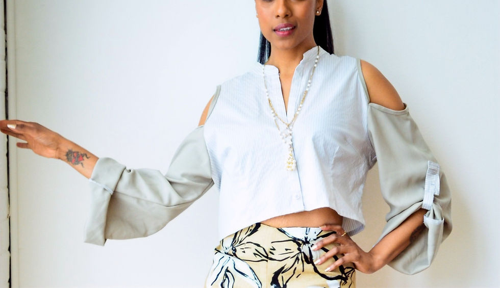 Thumbnail: Kaylee Cut-Out Cropped Blouse